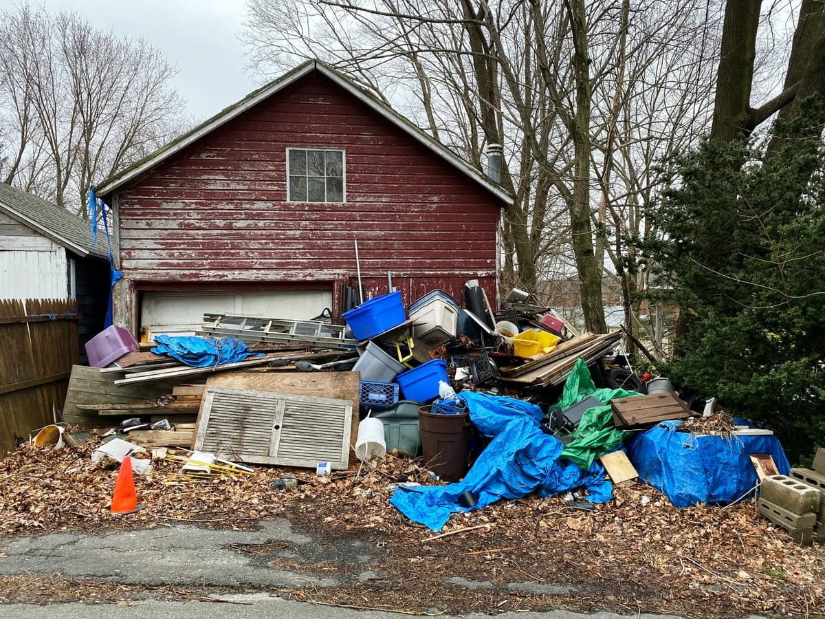 Professional junk removal and hauling service in action